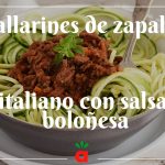 Tallarines de zapallo italiano con salsa boloñesa 